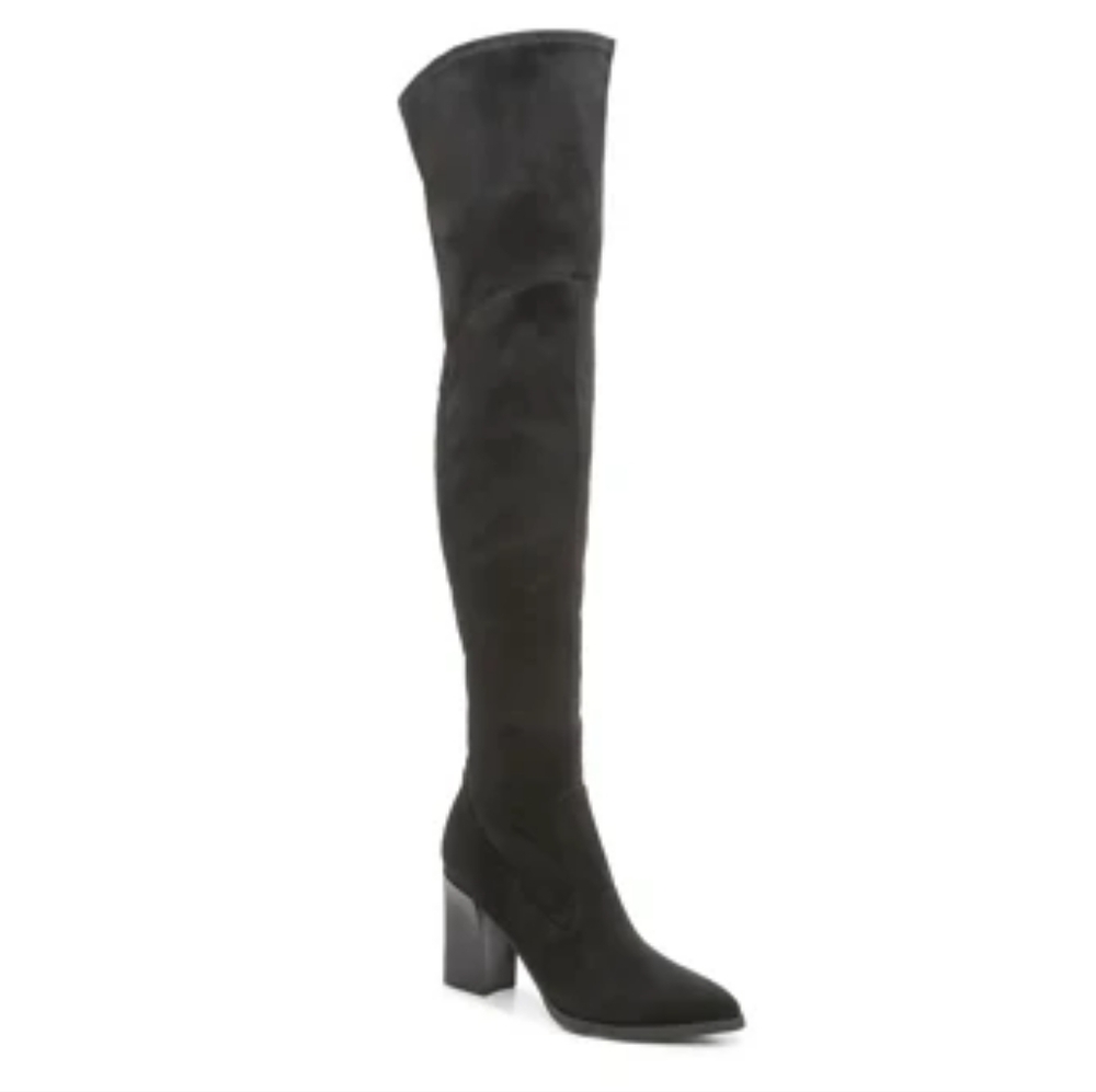Marc Fisher Black Over-the-Knee Block Heel Boots